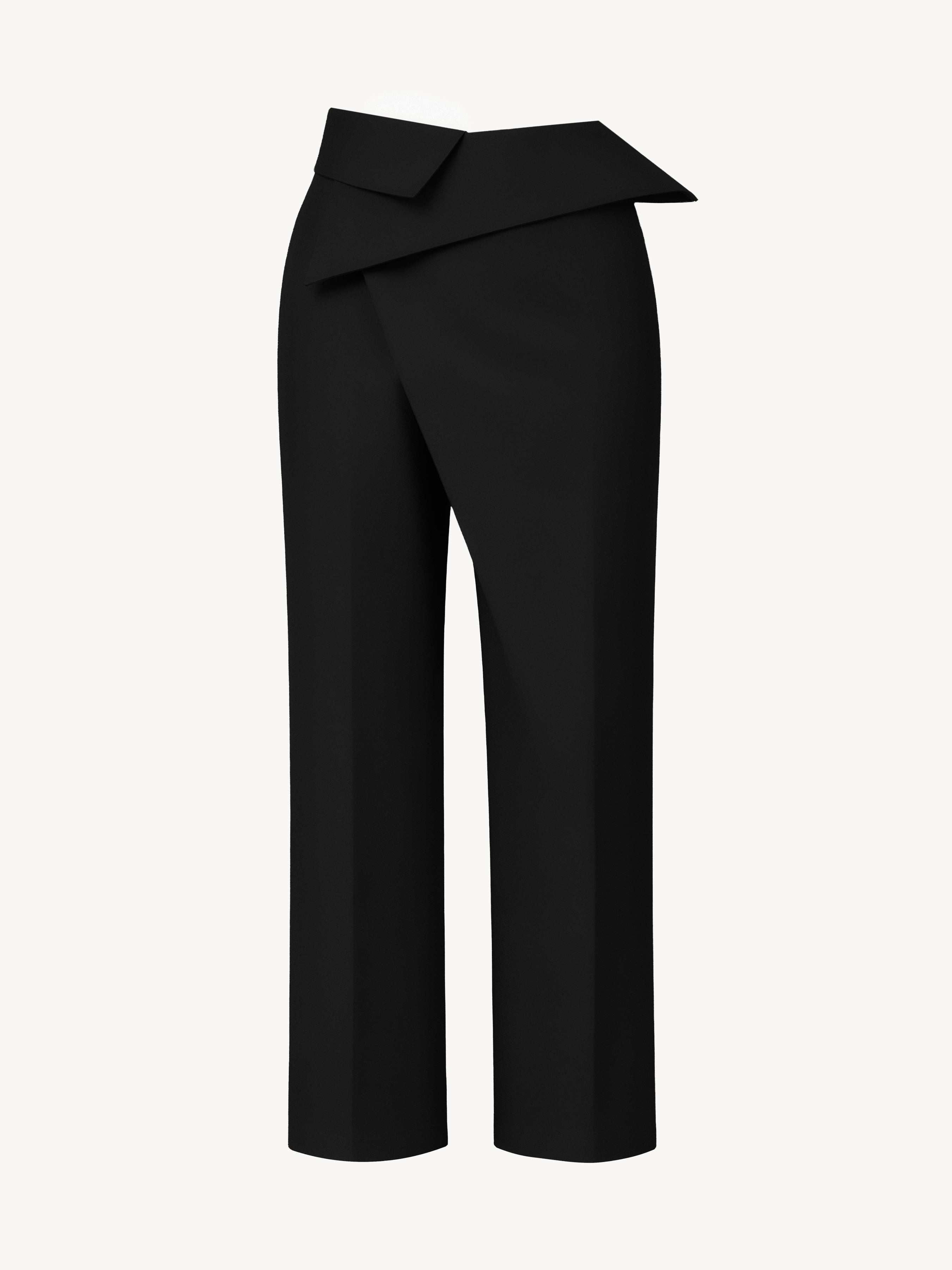 Fold-over Silk Trousers