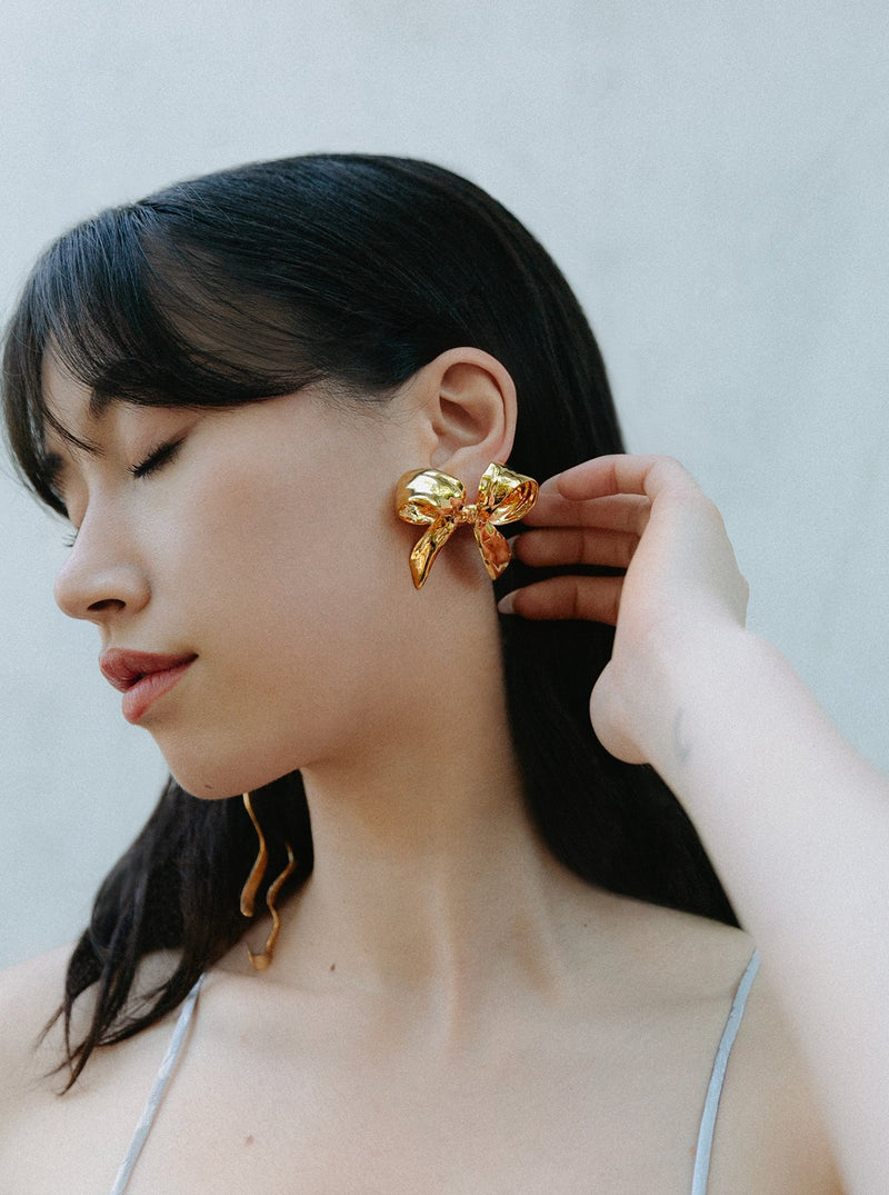 Asymmetric Bow Earrings - MISHO -