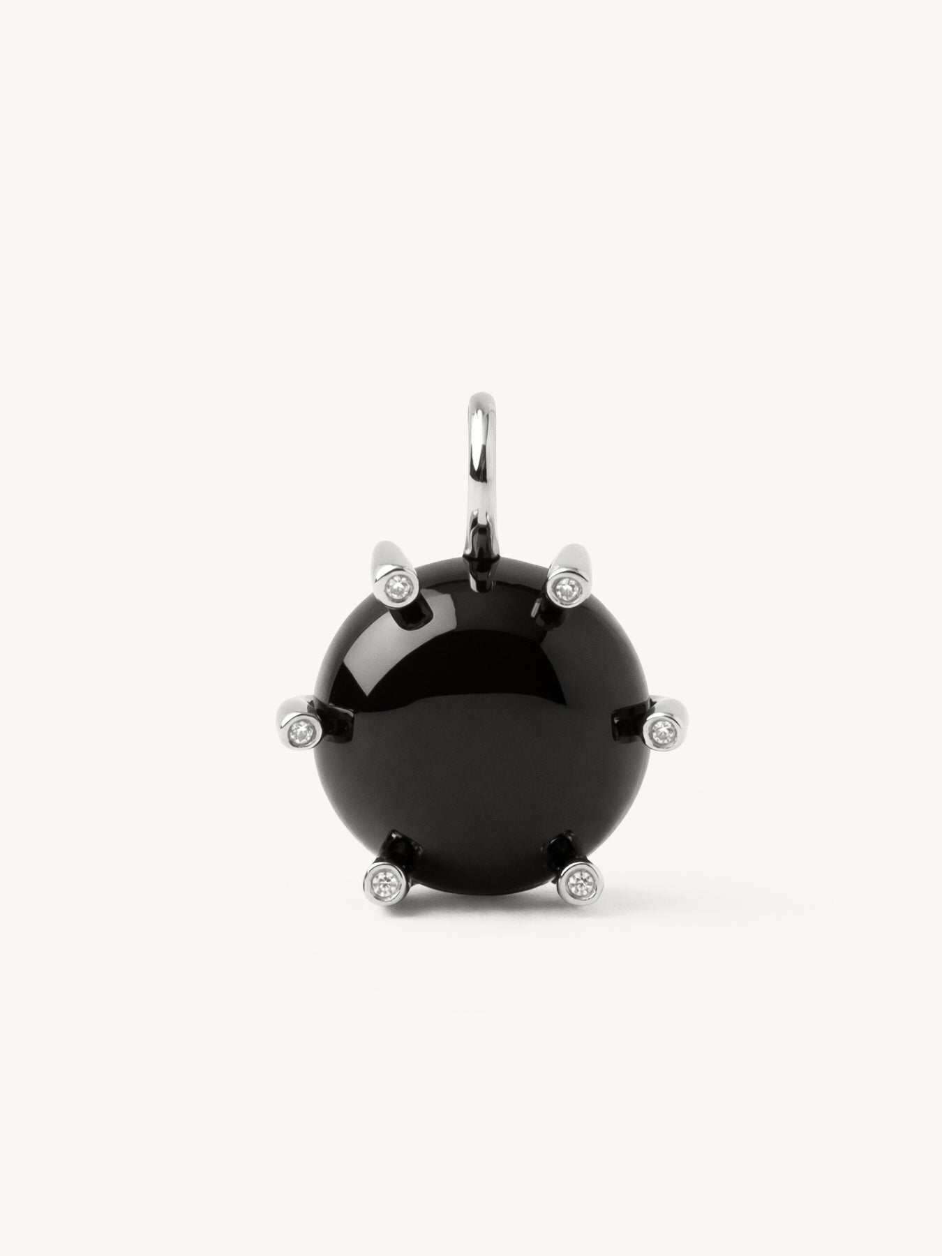 Crescent Onyx Pendant in Silver - MISHO - Necklaces