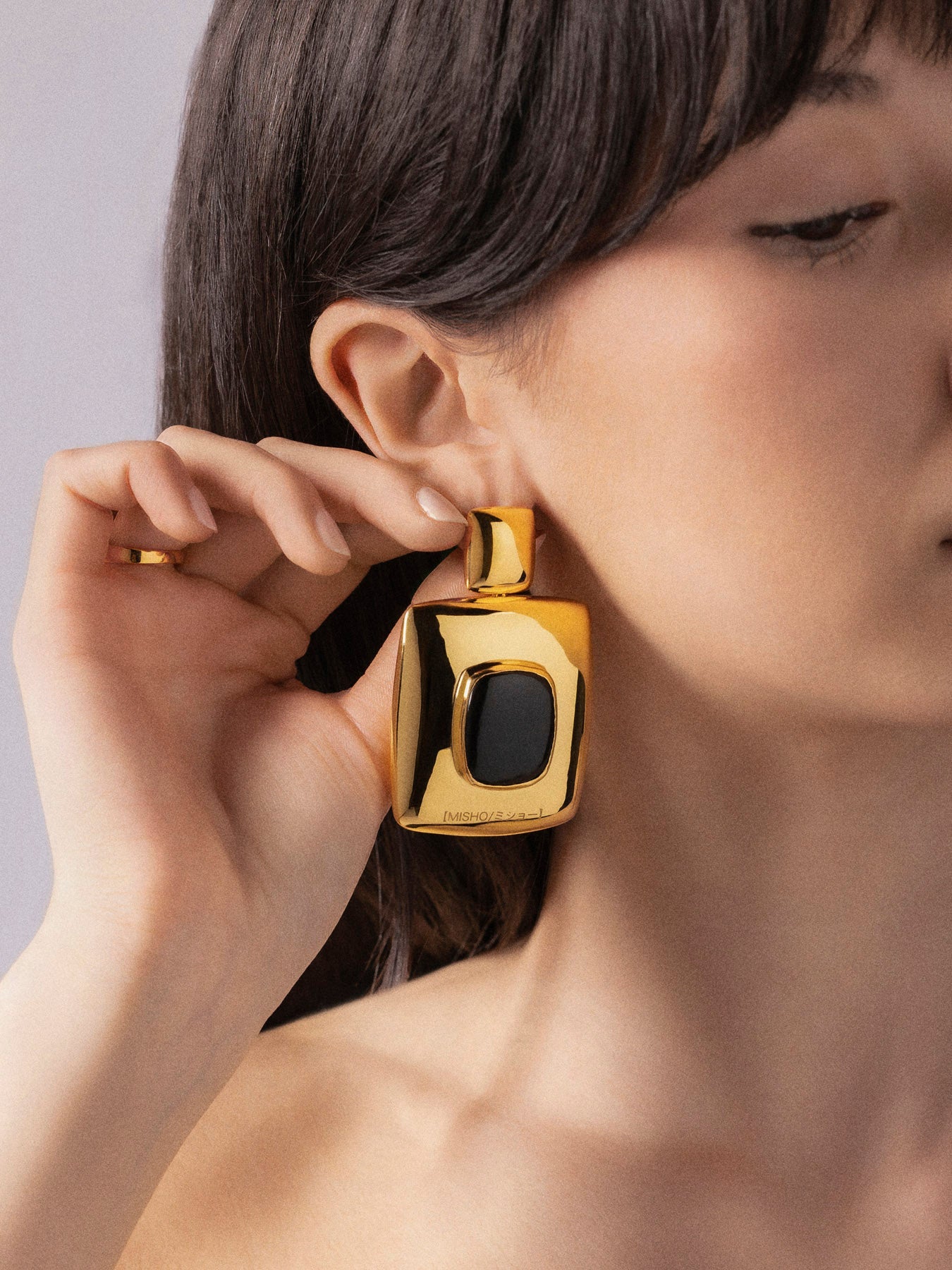 Double Pillow Onyx Earrings - MISHO - Earrings