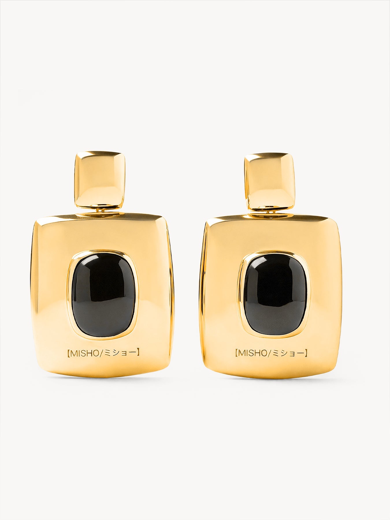 Double Pillow Onyx Earrings - MISHO - Earrings