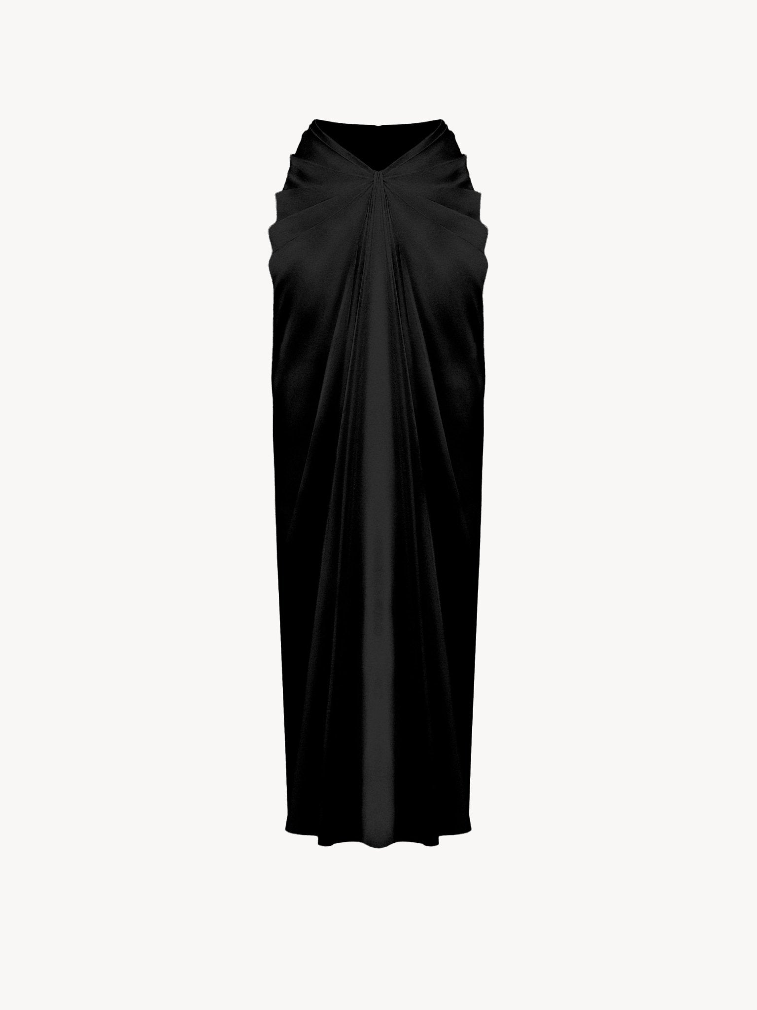 Draped Satin Skirt In Black - MISHO -