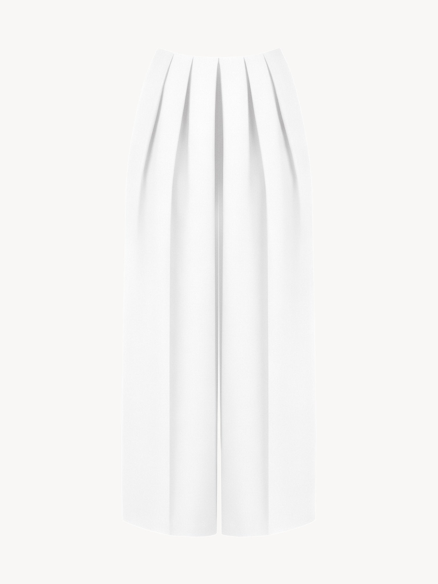 Pleated Silk Trousers In White - MISHO -