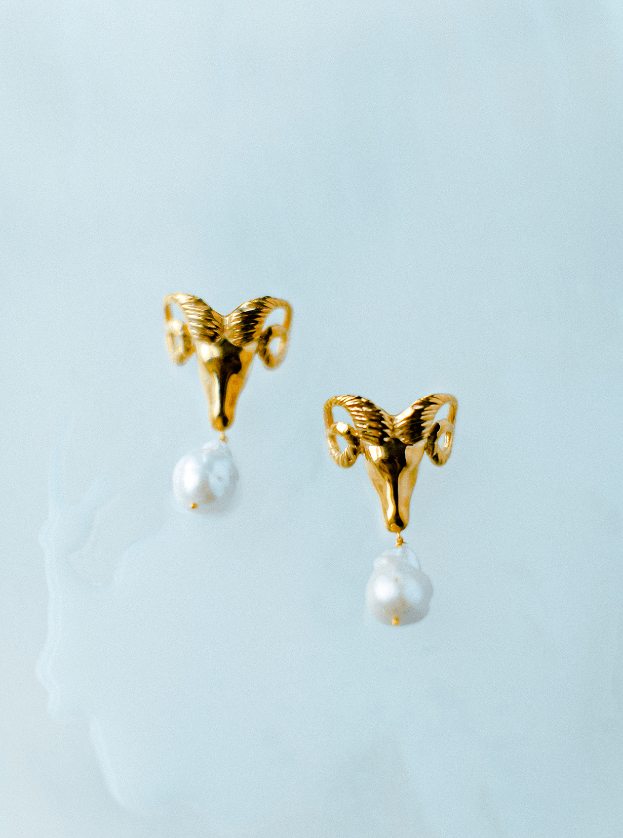 Ram Pearl Drop Earrings - MISHO - Earrings