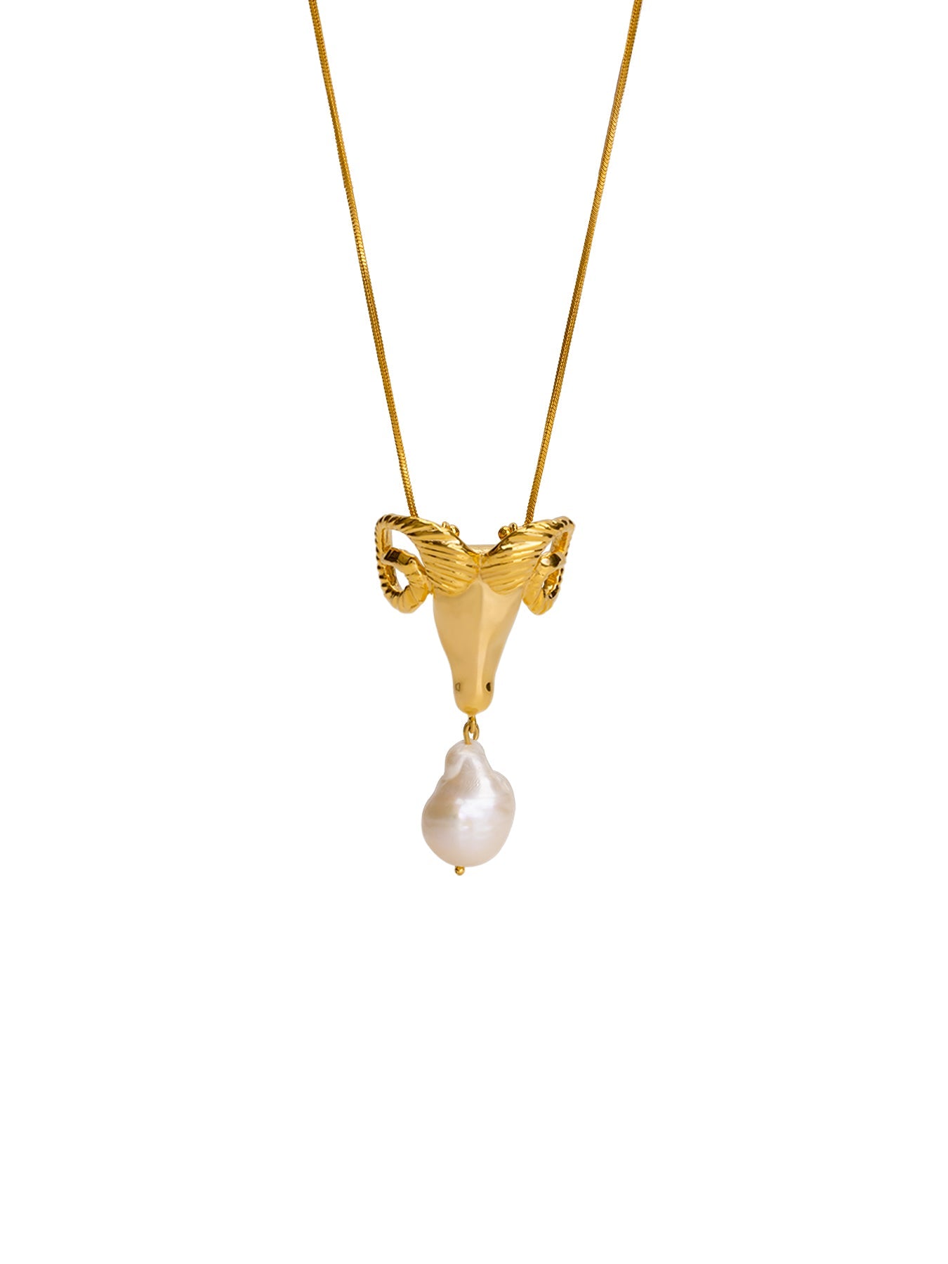 Ram Pearl Drop Pendant - MISHO - Necklace