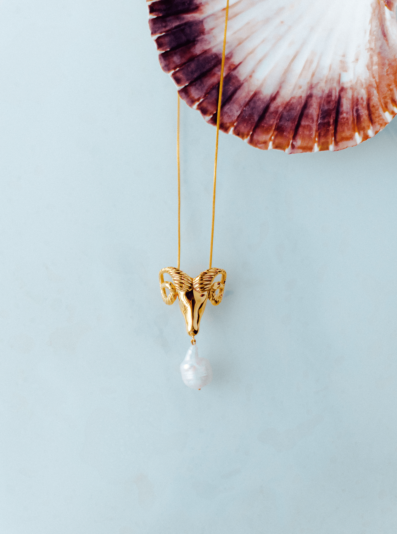 Ram Pearl Drop Pendant - MISHO - Necklace