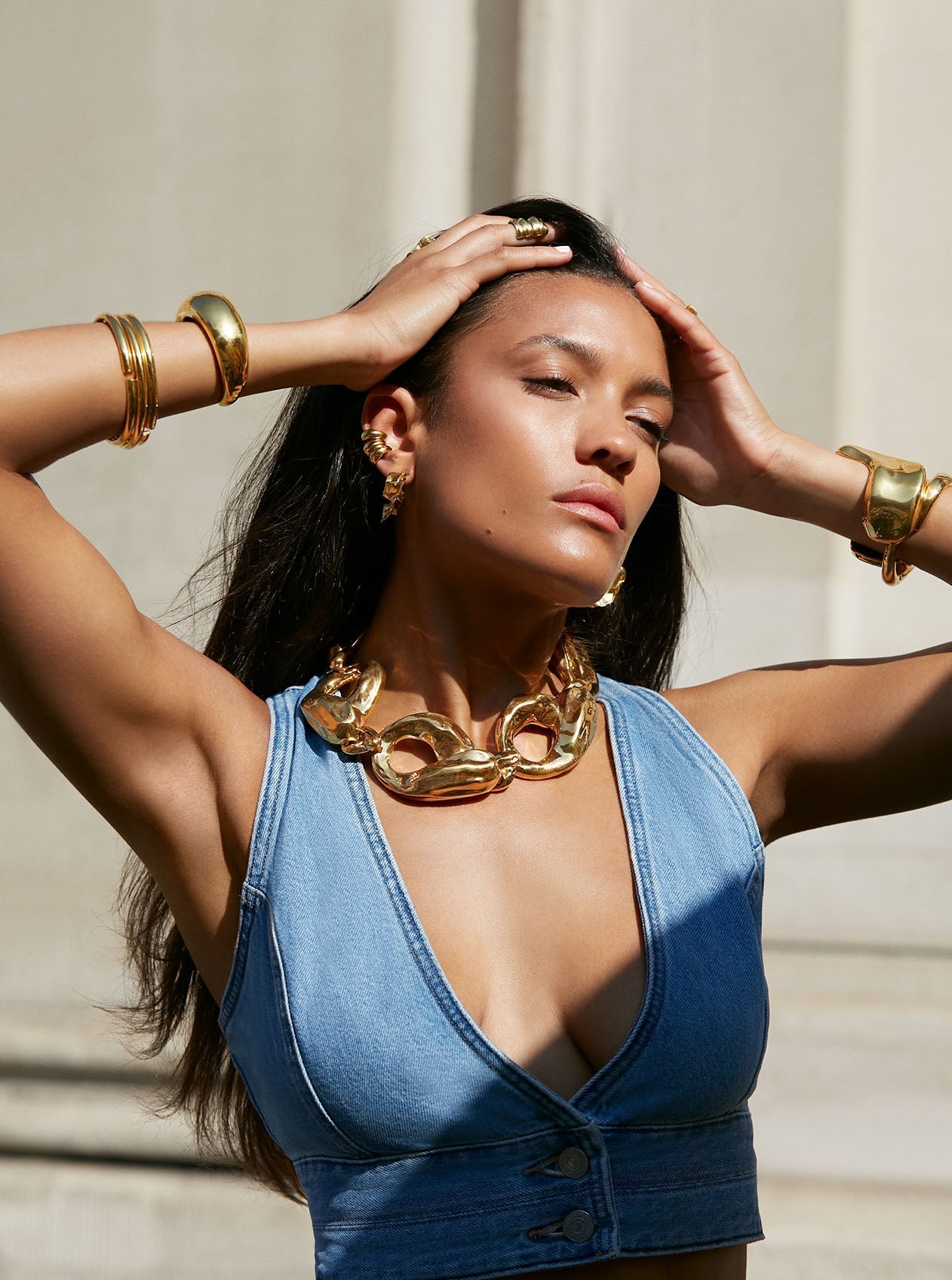 Shay Mitchell - XXL Textured Link Choker - MISHO - CELEBRITY