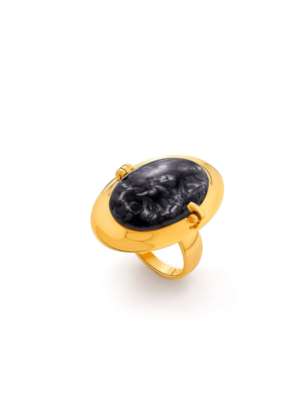 Memento Oval Ring Black - MISHO - Pendant