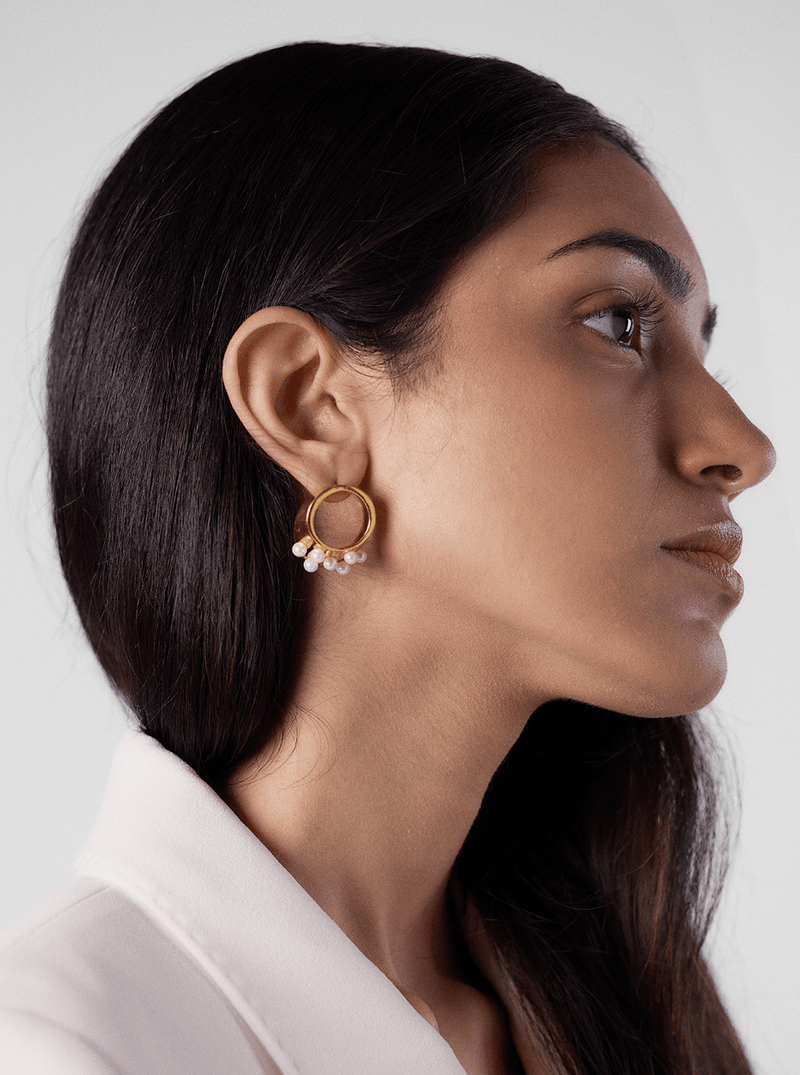 Archer Pearl Hoops - MISHO - Earrings