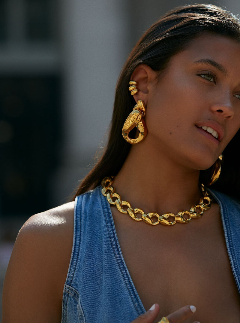 Beyoncé - Textured Link Earrings - MISHO - CELEBRITY