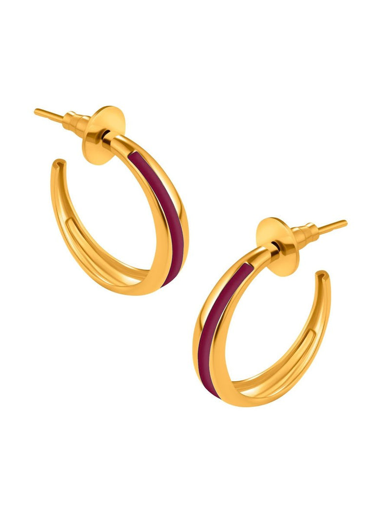 Mini Saturn Hoops - Midnight Maroon - MISHO - Earrings