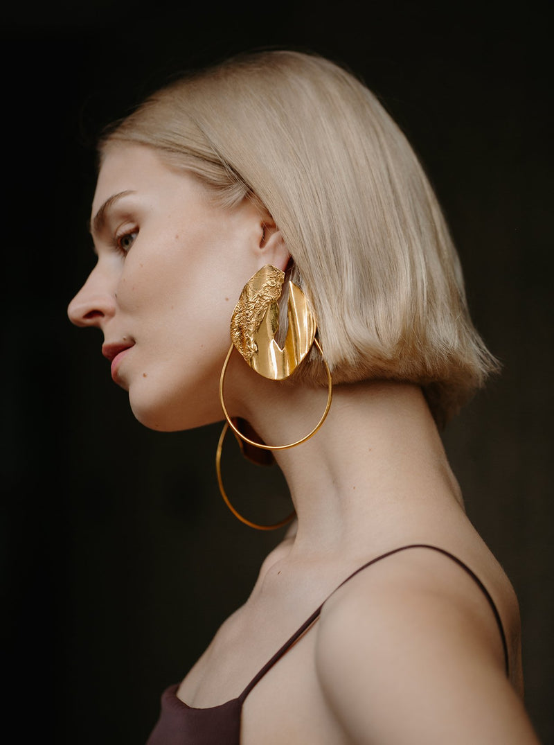 Textured Hoops - MISHO - Earrings