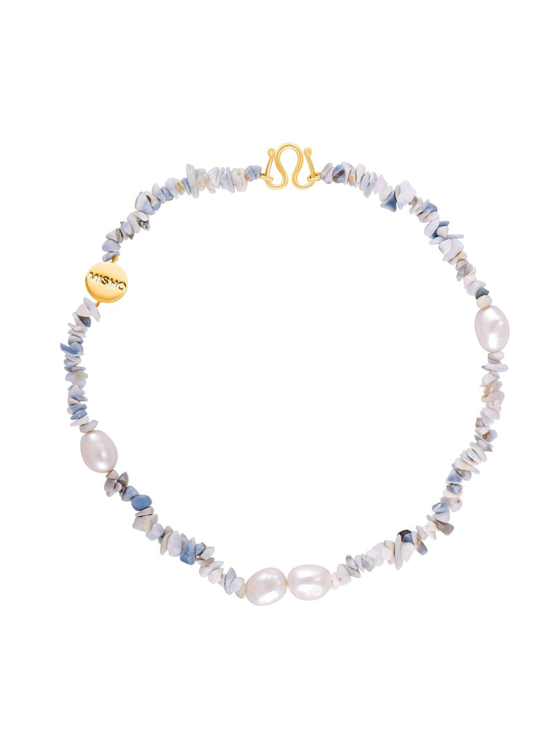 Blue Opal and Pearl Necklace - MISHO - Necklace