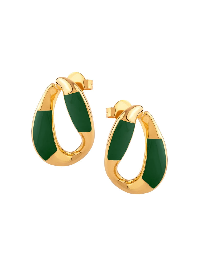 Enamel Link Mini Hoops - MISHO - Earrings