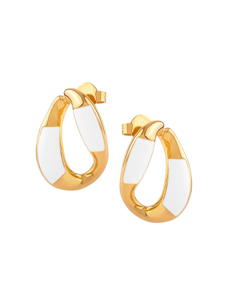 Enamel Link Mini Hoops - MISHO - Earrings