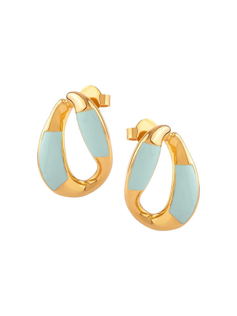 Enamel Link Mini Hoops - MISHO - Earrings