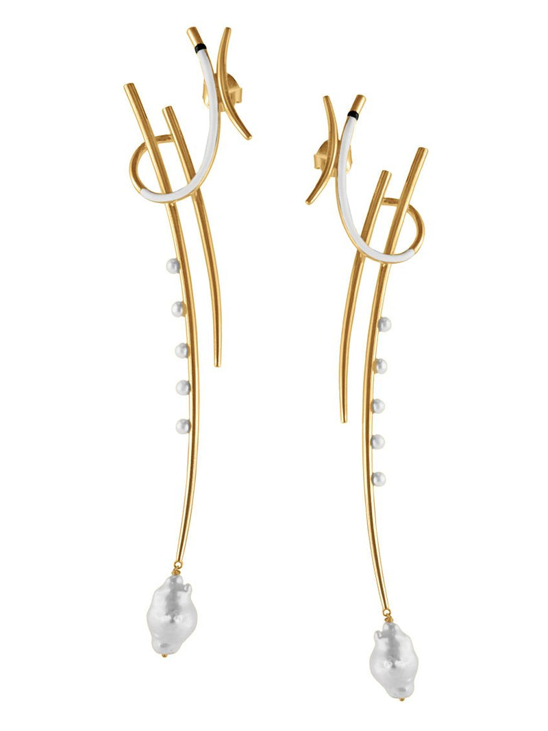 Katana Earring with pearls - MISHO - Earrings