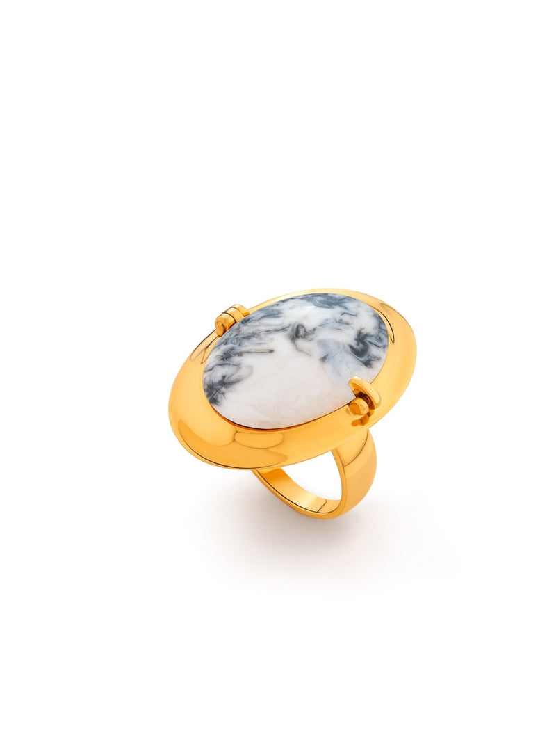 Memento Oval Ring White - MISHO -