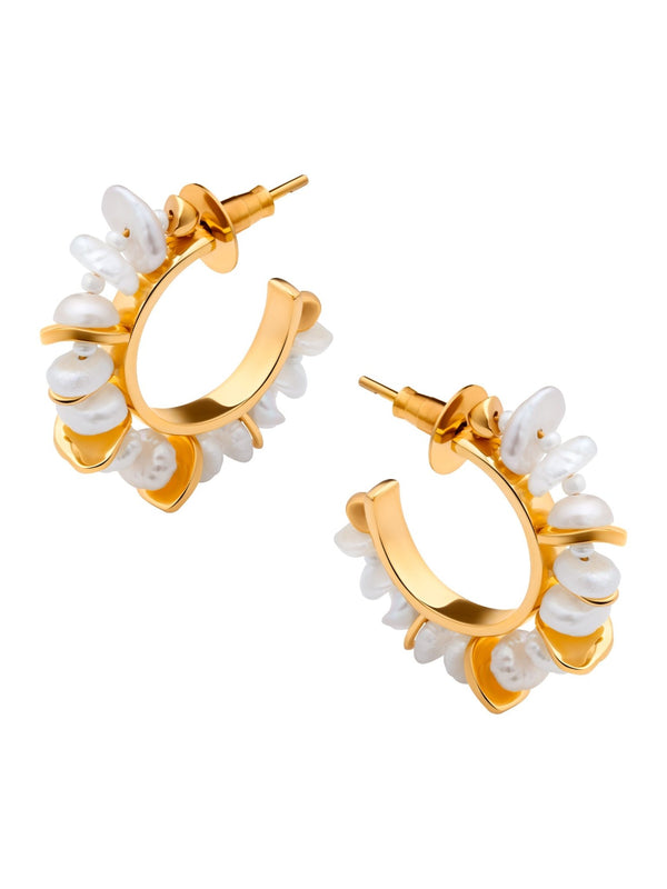 Mini Keishi Pearl Hoops - MISHO - Earrings