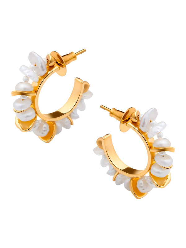 Mini Keishi Pearl Hoops - MISHO - Earrings