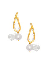 Mini Twist Link Earrings with Baroque Pearls - MISHO - Earrings
