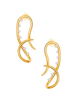 Twist Link Earrings with Pearls - MISHO