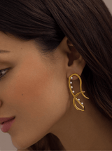 Twist Link Earrings with Pearls - MISHO